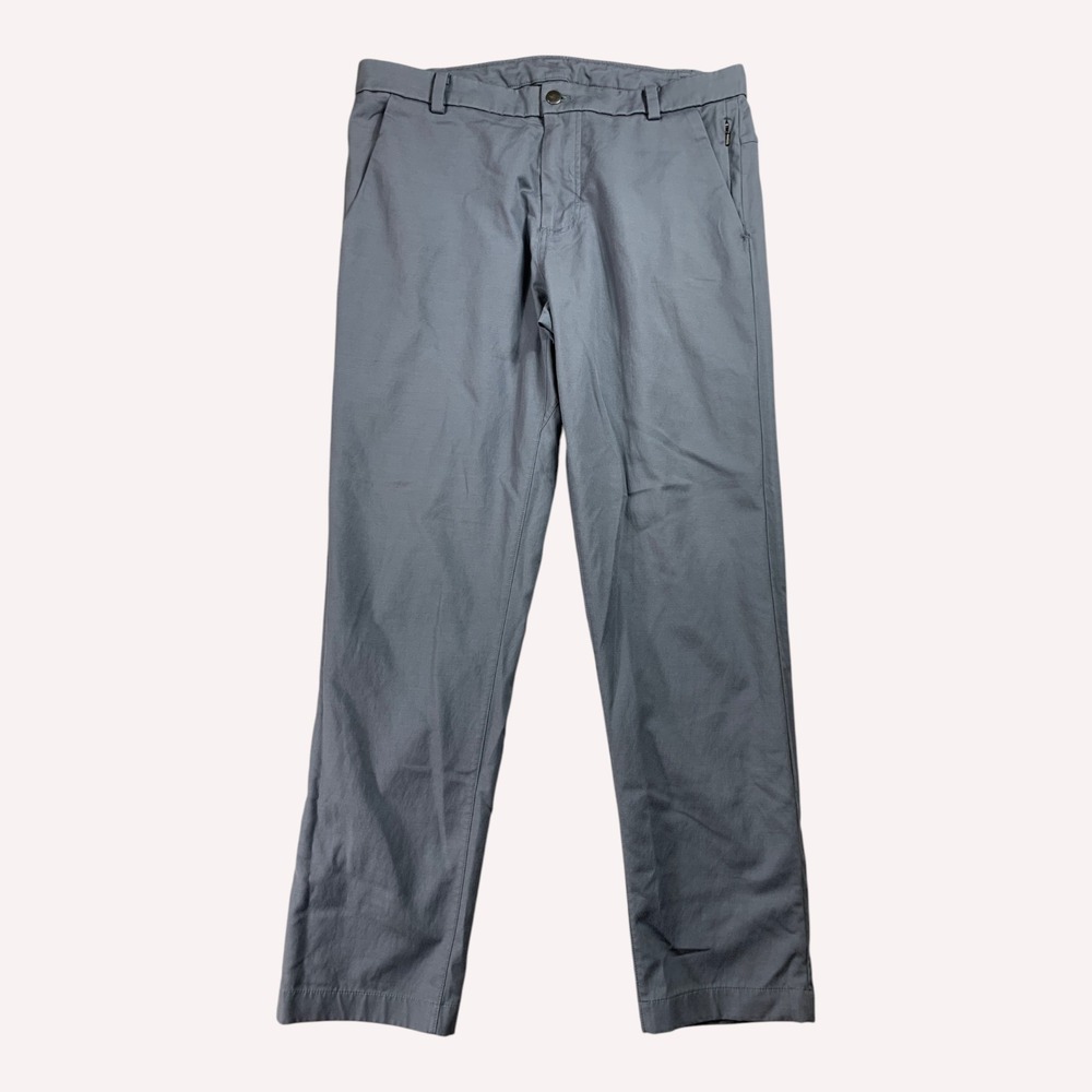 Lululemon Commission Slim Pant Swift Cotton Mens 34x30 Gray Stretch Commute Work